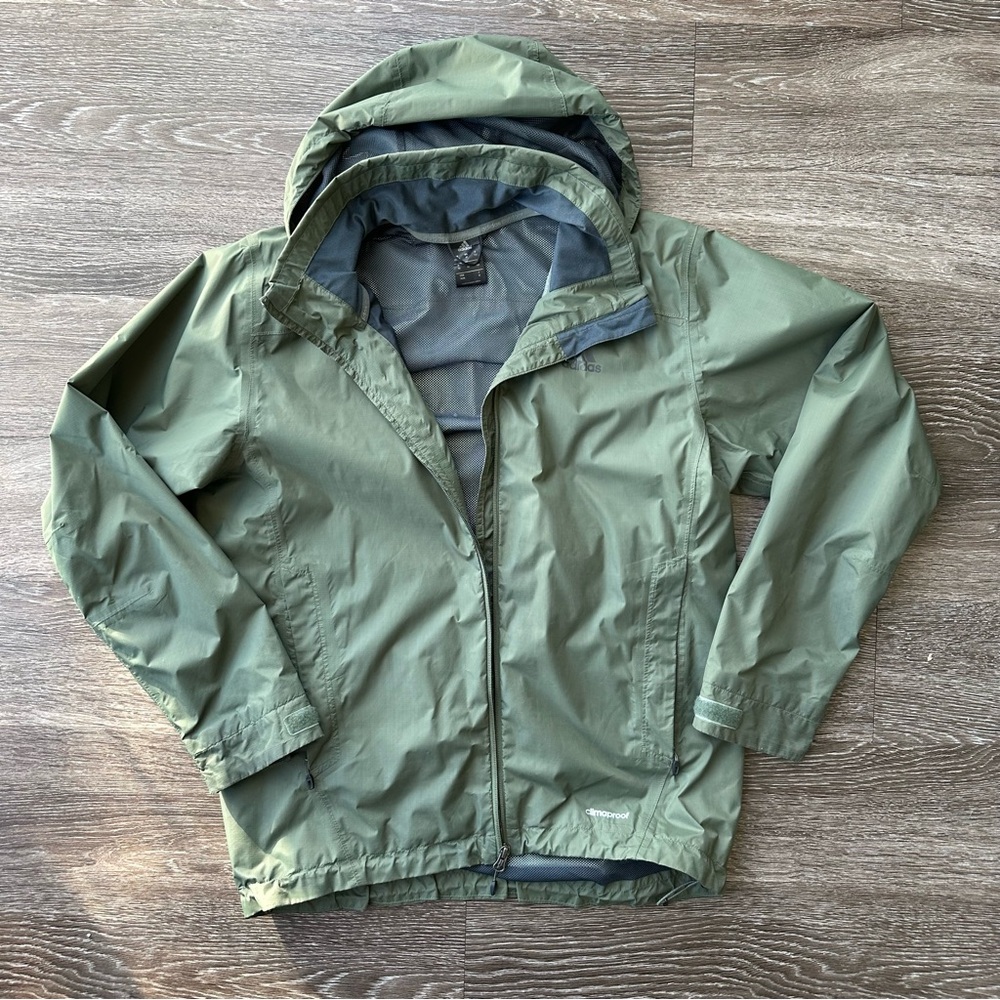 Green Adidas Climaproof Lightweight Windbreaker